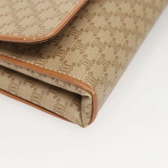 CELINE Macadam Canvas Shoulder Bag PVC Beige Gold Auth sw761 - Picture 4 of 16